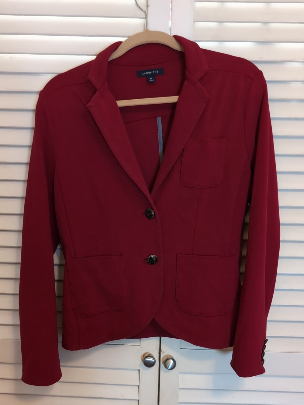 Lands' End Women's Deep Red Blazer Jacket